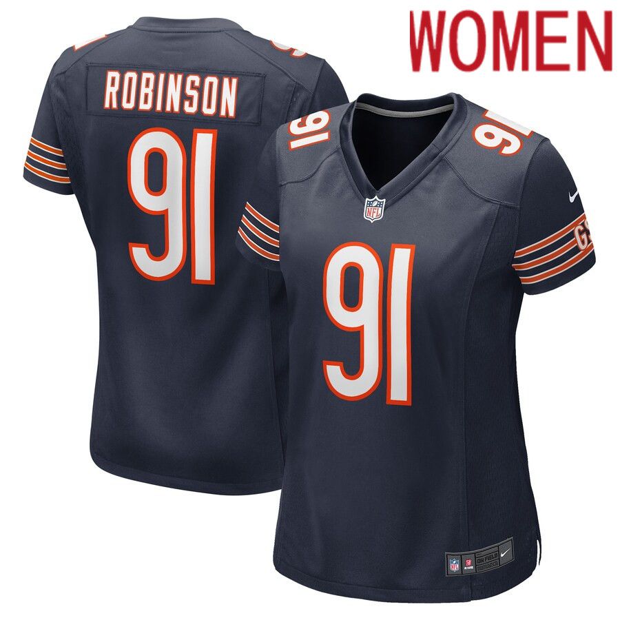 Women Chicago Bears 91 Dominique Robinson Nike Navy Game Player NFL Jersey